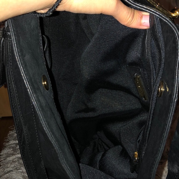 Badgley Mischka Emily Black Leather Handbag - Picture 3 of 8